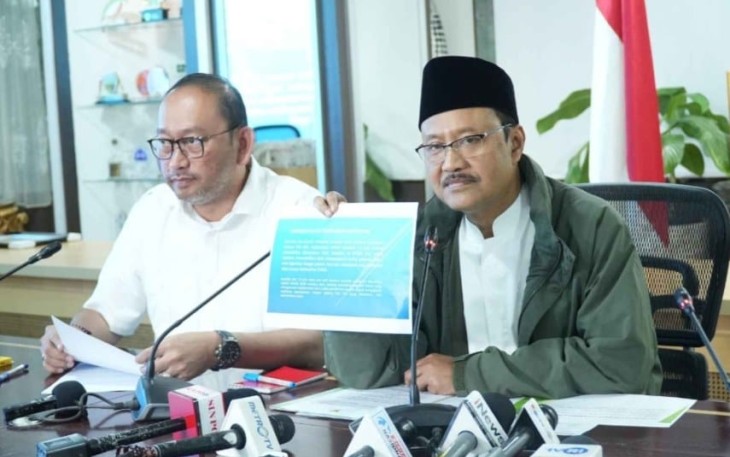 Menteri Sosial Saifullah Yusuf atau Gus Ipul di Gedung Kementerian Sosial, Rabu (18/6/2025).