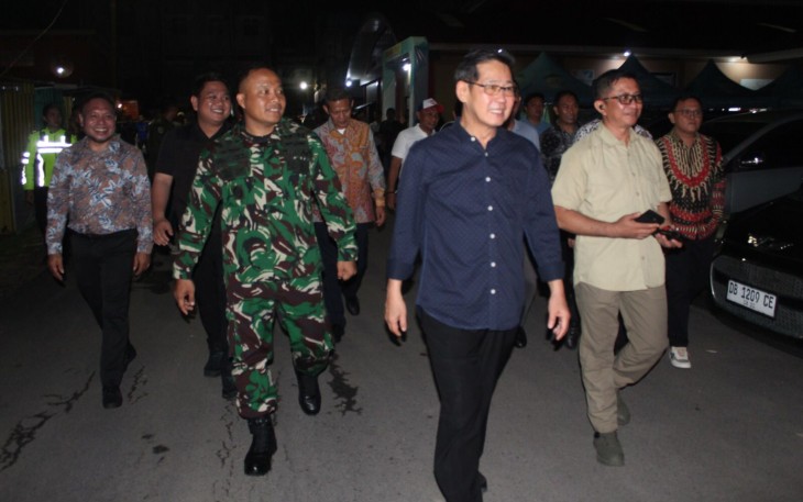Walikota dan Wakil Walikota Bitung bersama Unsur Forkopimda saat melaksanakan roadshow Cek Kesiapan Pos Pengamanan jelang Nataru