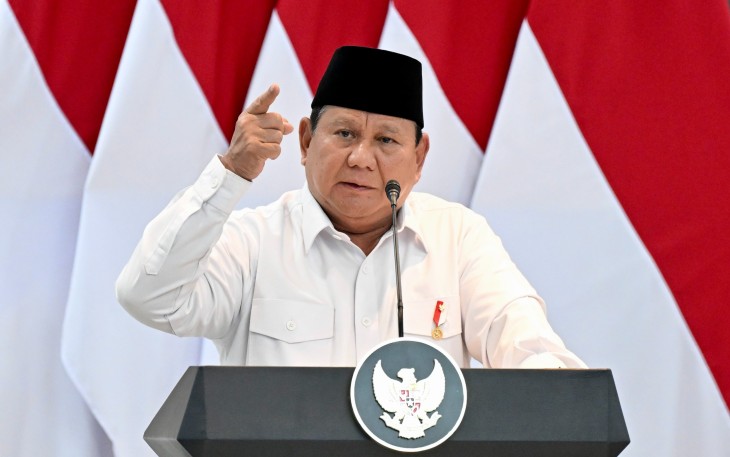 Presiden Republik Indonesia (RI), Prabowo Subianto, di Istana Negara, Jakarta, Senin (05/05/2025).