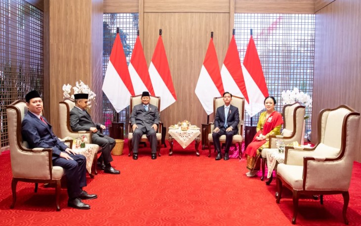 Puan saat bersama Presiden Prabowo Subianto dan 