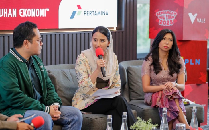 Wakil Menteri Perdagangan, Dyah Roro Esti saat jadi pembicara pada acara "Semangat Awal Tahun 2025" yang diadakan oleh IDN Times di Jakarta, Kamis (16 Januari 2025).