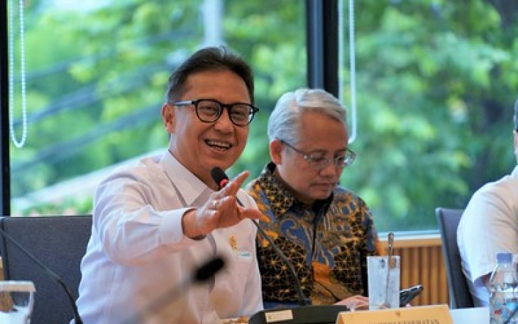 Menkes Budi pada pertemuan dengan media nasional di Kantor Kemenkes, Jakarta, Rabu (22/1).