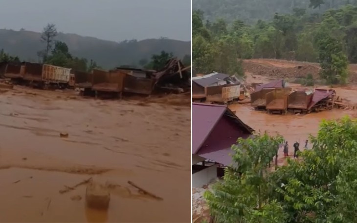 Kejadian banjir bandang di Kabupaten Morowali Utara, Provinsi Sulawesi Tengah, pada Jumat, (3/1). sumber video: BPBD Kabupaten Morowali Utara
