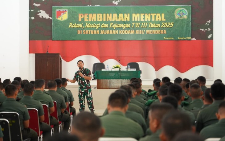 Kabintaljarahdam XIII/Mdk Berikan Pembinaan Mental Ideologi dan Kejuangan di Korem 133/NW