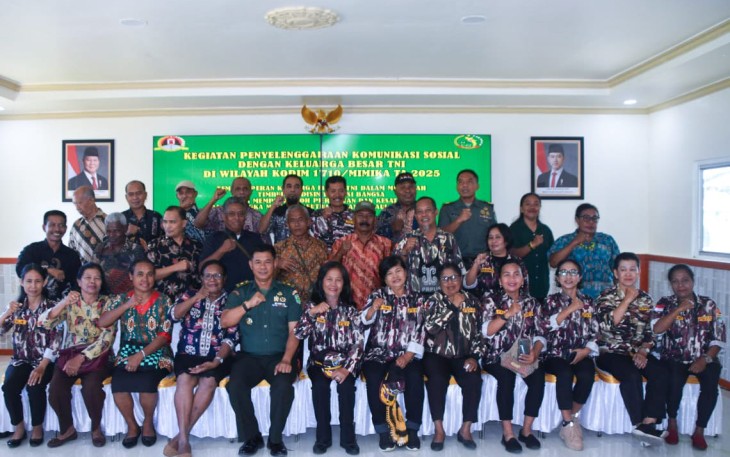 Kodim 1710/Mimika Gelar Komsos Bersama Keluarga Besar TNI