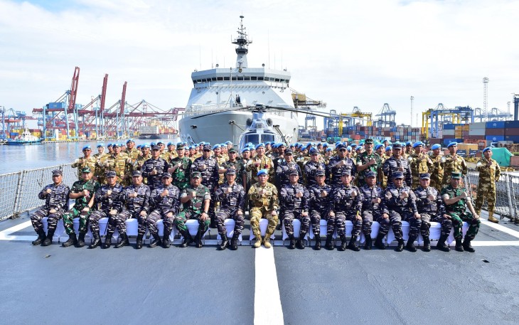 Satgas MTF TNI Konga XXVIII-O/UNIFIL Kembali ke Tanah Air Disambut Kasal dan Pangkoarmada RI