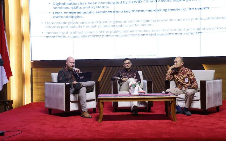 Kementerian Pendayagunaan Aparatur Negara dan Reformasi Birokrasi (PANRB) menyelenggarakan Workshop Capacity Building Modernisation Public Administration and Service Delivery, di Jakarta, Rabu (19/03/2025)