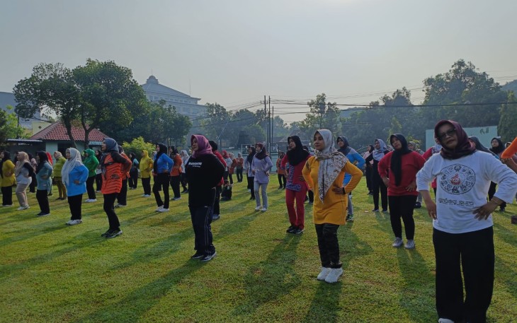 Sarana Persit KCK Cab XVI Ponorogo Jaga Kebugaran dan Soliditas