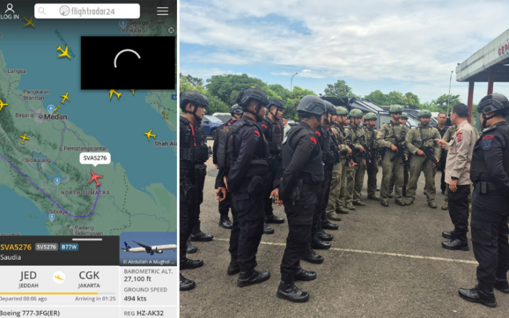 TNI saat melakukan kordinasi dengan seluruh aparat terkait, seperti Kepolisian dan unsur keamanan bandara, untuk memastikan penumpang dan awak pesawat dalam keadaan aman.