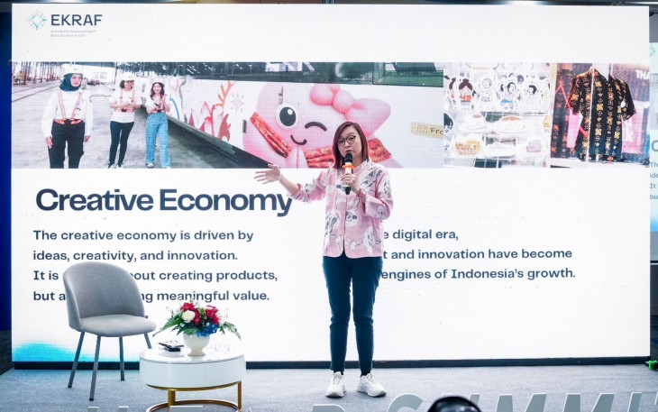 Wakil Menteri Ekonomi Kreatif, Irene Umar, menjadi pembicara dalan Business Insight Seminar “The Creative Economy Imperative: Why Leaders Who Unlock Creativity Win” pada ILEAD SUMMIT 2026 di Erajaya Corporate University, Jakarta, Senin (11/5/2026)