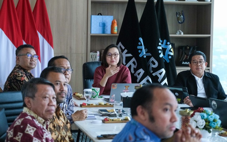 Wakil Menteri Ekonomi Kreatif, Irene Umar, menerima audiensi Green Building Council Indonesia (GBCI) di Kantor Kementerian Ekraf, Jakarta, Senin (18/5/2026)