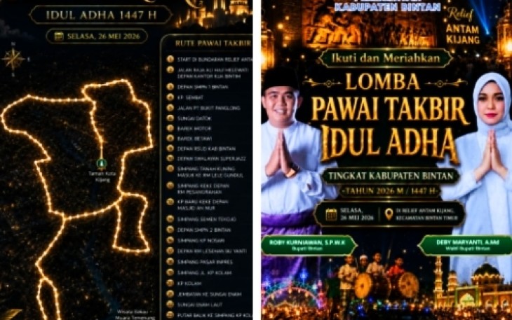 Pemkab Bintan Laksanakan Pawai Takbir Idul Adha 1447 H Di Bintan Timur dan Salat Id di Toapaya