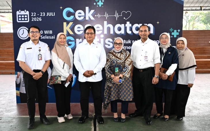 Mengawali kegiatan CKG di Kementerian Transmigrasi (Kementrans), Kalibata, Jakarta, (22/7/2026)