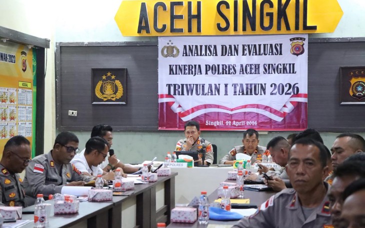 Polres Aceh Singkil Gelar Anev Triwulan I Tahun 2026
