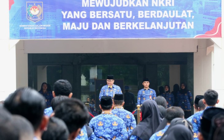 Upacara peringatan Hari Kebangkitan Nasional (Harkitnas) ke-118 di lingkungan Kementerian Dalam Negeri (Kemendagri), Rabu (20/5/2026)