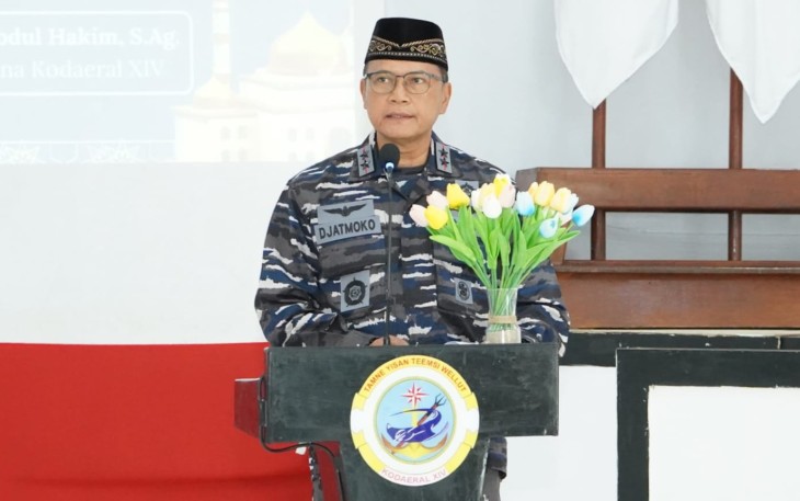 Komandan Komando Daerah  TNI Angkatan Laut XIV Komandan Kodaeral XIV Laksamana Muda TNI Djatmoko, S.T., M.M., CHRMP