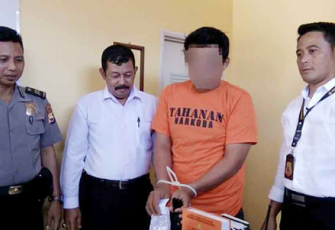 JG (28) saat berada di Mapolres Bengkulu Selatan