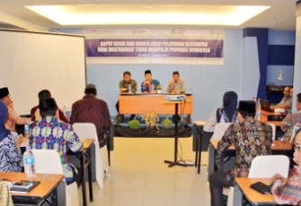 Rapat kerja dan konsolidasi pelayanan kesehatan bagi masyarakat tidak mampu.