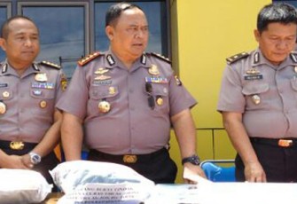Polda Bengkulu saat ekspos barang bukti pungutan liar Pasar Percontohan Nasional Panorama, Kota Bengkulu. (Foto Antarabengkulu.com)