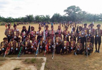 Wakil Walikota Bengkulu Ir. Patriana Sosialinda selaku ketua kwartir cabang gerakan pramuka 0407 Kota Bengkulu sore tadi Minggu (11/09/2016) menutup lomba jambore pramuka