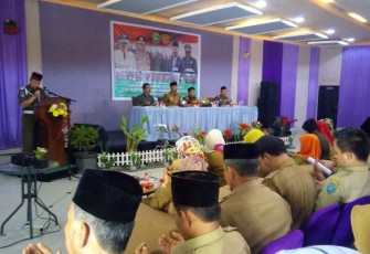 Kepala Satpol PP Kota Bengkulu Mitrul Ajemi Memberikan Sambutan 