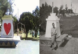 Tugu Monumen Tapak Paderi Peninggalan Belanda Foto Asli 1949 dan Foto Terkini 