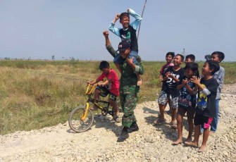 Keceriaan anak anak terluapkan adanya TMMD Tegal