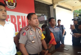 Polres Asahan saat gelar Pres Release terkait ibu yang tega buang bayinya sendiri ke sungai