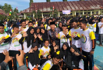 Gubernur Bengkulu Rohidin Mersyah Resmikan Sahabat Tagana Sekolah di Kabupaten Muko Muko 