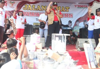 Wali Kota Tegal Hadiri Jalan Sehat Kecamatan Tegal Selatan. Minggu (1/09)