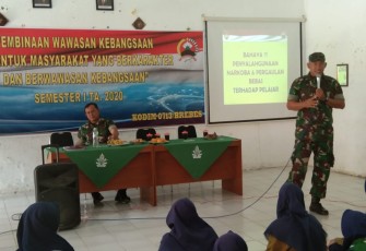 Kodim 0713/Brebes Berikan Pembinaan Bagi 92 Siswa/Siswi SMK Muhammadiyah