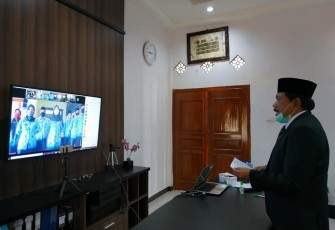 Bupati Bengkulu Utara Mian Lantik 140 CPNS di Lingkungan Bengkulu Utara Melalui Vidio Conference 