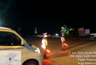 Patroli Blue Light Sat Lantas Polres Bengkulu Utara Cegah Covid-19