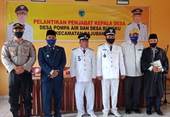 Kapolsek Bajubang Hadiri Pelantikan dan Pengambilan Sumpah 2 Pjs Kades