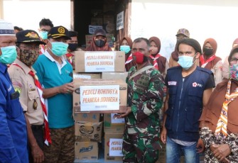 Gerakan Pramuka Kwarcab Aceh Utara Salurkan Bantuan Kepada Pengungsi Rohingya