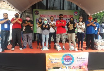 Warga dan panitia nyatakan lawan Covid 19 saat sosialisasi penyebaran Covid 19