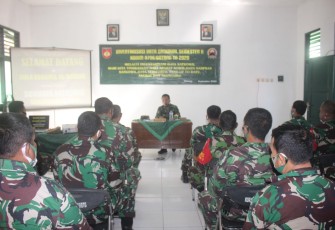 Kepala Staf Kodim Mayor Kav. Haryono menyampaikan sosialisasi penyusunan data Satkowil di aula Koramil 10/Batang Selasa, 29/9/2020