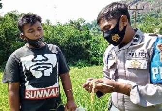 Masyarakat dapat sosialisasi bertani dari Aipda Wahyu Suseno. (Foto/KlikWarta)