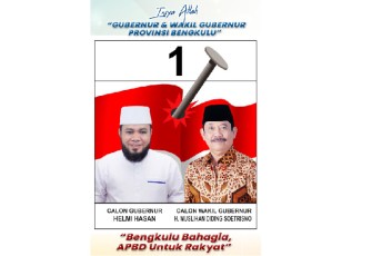 Calon Gubernur Helmi Hasan dan Wakil Gubernur Bengkulu Muslihan No Urut 1 
