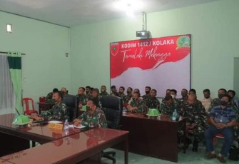 Kodim 1412/Kolaka Ikuti Pengarahan Pangdam XIV/Hsn Secara Virtual