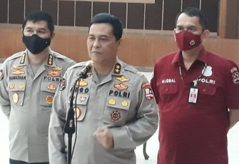 Kepala Divisi Humas Polri Argo Dalam jumpa Pers di Gedung Bareskrim Polri