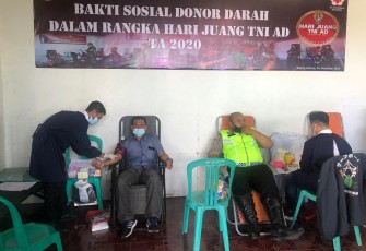Peringati Hari Juang TNI AD Polres Rejang Lebong Ikut Donor Darah 
