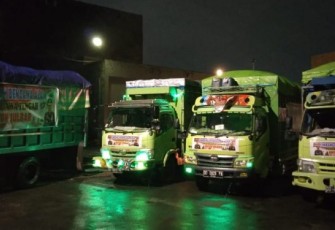 4 Truck Bantuan Untuk Korban Gempa di Sulawesi Barat dari Dirlantas Polda Jateng