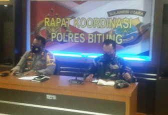 Kasdim 1310/Bitung Hadiri Rakor Pembentukan Kelurahan Tangguh Dan Penerapan Prokes Covid-19