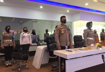 Polwan Polres Tanjung Pinang Ikuti Webinar Pelatihan Peningkatan Kemampuan Dalam Penegakan Hukum 