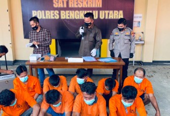 Kepolisian Bengkulu Utara Amankan Mucikari dan 8 Penjudi Jenis Samgong