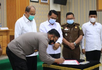 Kapolres Tebing Tinggi Pimpin Pernyataan Bersama Dalam Rangka Harkamtibmas