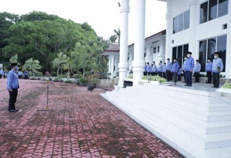 Hari Pertama Kerja Pemkab Asahan Gelar Upacara HKN 