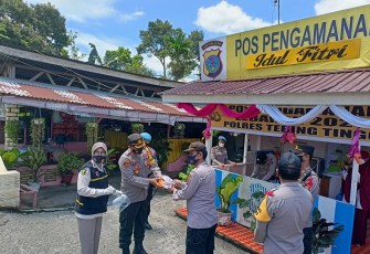 Kapolres Tebing Tinggi Pantau Pos Pam Penyekatan Dolok Merawan