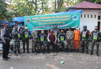 Kodim 0209/LB Gelar Patroli Imbauan PPKM Di Seputaran Rantauprapa